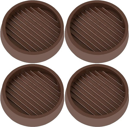 4X4 Round Rubber Caster Cups, Non Slip Furniture Pads, Anti-Slip Gripper by VOCOMO