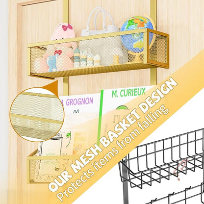 Over The Door Hooks Organizer, Coat Rack Over The Door Storage Hanger Towel Rack - Image 6