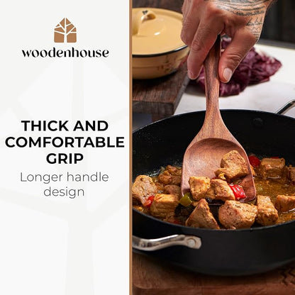 Wooden Spoons for Cooking – 13 Pcs Premium Teak Wooden Utensil Set - Image 5