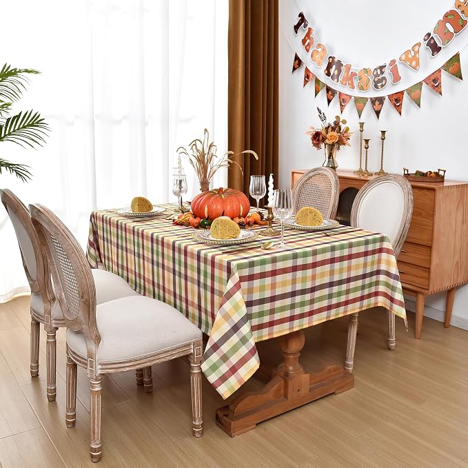 Waterproof Gingham Festive Tablecloth Fabric - Image 4