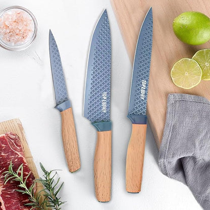 Kitchen Knife Set, Retrosohoo 6-Pieces Blue Sharp Knife Set - Image 6
