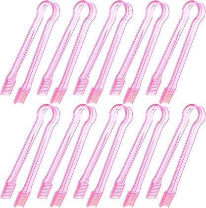 10 Pcs Plastic Buffet Serving Tongs, 6.3 Inches by Hmxpls