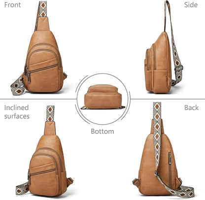 Sling Bag Crossbody Bags for Women Small Cross Body Bag Fanny Packs Chest Sling Purse for Daily Travel Leisure Sport