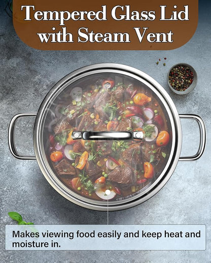 Cook N Home Stainless Steel Stockpot 8 Quart, Tri-Ply Clad Soup Pot - Image 5