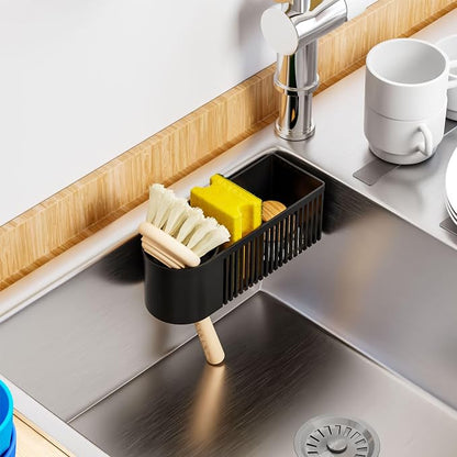 SuoXing Inside Sink Sponge Holder, Plastic Dish Sink Organizer - Image 2
