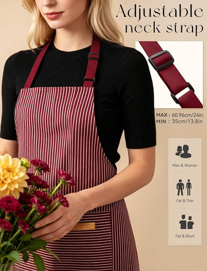 2 Pack Kitchen Cooking Aprons, Soft Aprons - Image 5