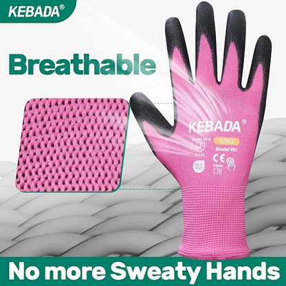 Kebada W1 Work Gloves Women, PU Coated Safety Gloves - Image 5