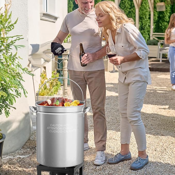 ROVSUN 62-Quart Stainless Steel Turkey Fryer & Seafood Boil Pot - Image 7