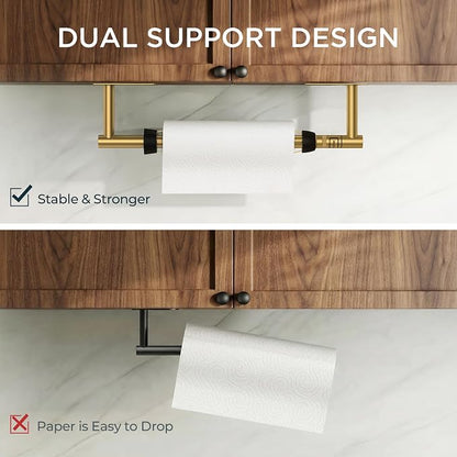 FORIOUS Paper Towel Holder Under Cabinet, Single Hand Operable - Image 3