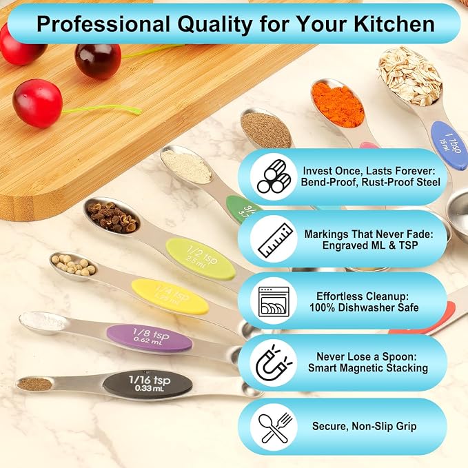 Magnetic Measuring Spoons Set of 9 - Image 5