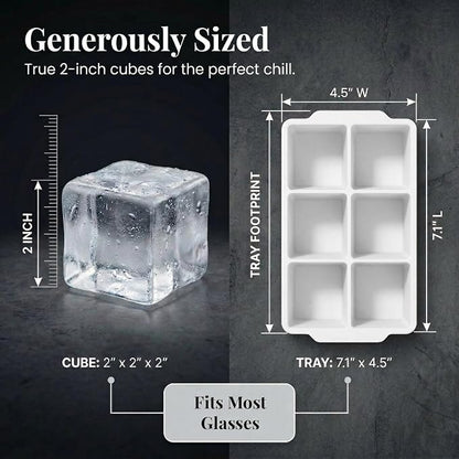 KitchFort Large Silicone Ice Cube Tray, Easy Release 2" Big Ice Cubes - Image 8