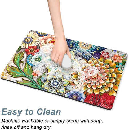 Rnivvi Coffee Mat, Hide Stain Rubber Backed Absorbent Dish Drying Pad - Image 5