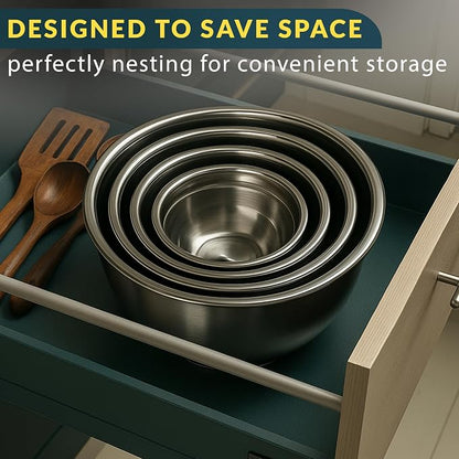 Baker's Signature Stainless Steel Mixing Bowls - Image 7
