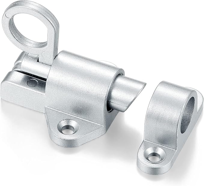8 Packs Self-Closing Latches，Silver Gray Spring Door Lock，Resilient Bolt Latch - Image 6