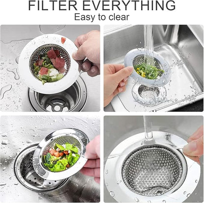 3pcs Heavy Duty Stainless Steel Slop Basket Filter Trap, 4.5" Top / 2.95" Mesh - Image 4