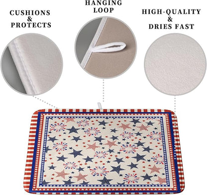Happy 4th of July Patriotic Dish Drying Mat 18 x 24 Inch US Independence Day - Image 3