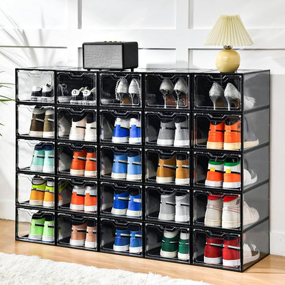 12 Pack Stackable Shoe Storage Organizer - Image 8