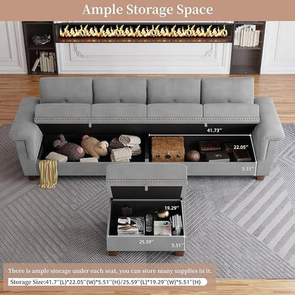 JAMFLY 108" Modular Sectional Sofa - Image 4