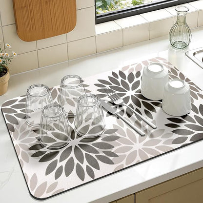 Findosom Floral Dish Drying Mat, Cuttable Drying Mat - Image 7