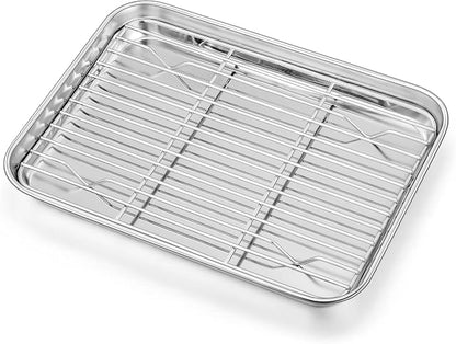 Homikit Baking Sheet with Wire Rack, 9 x 7 Inches Stainless Steel Small Baking by Homikit