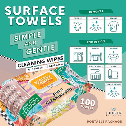 3 Packs Surface Cleaning Wipes Bleach Free, Thick & Large Dispose, All-Purpose - Image 2