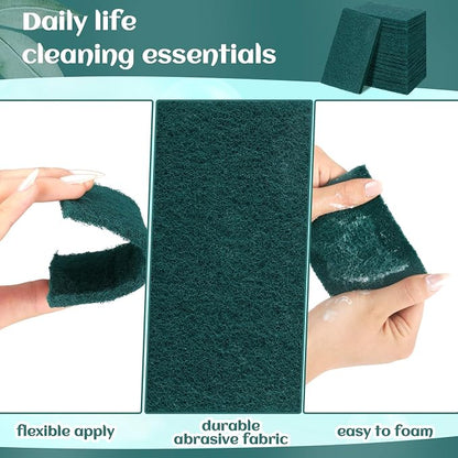 Hoolerry 150 Pcs Heavy Duty Scouring Pads Non Scratch Household Scrub Pads - Image 3