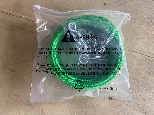 M6 Turnbuckles for Cables Wire, 3/16" Green PVC Coated Wire Rope Kit - Image 9