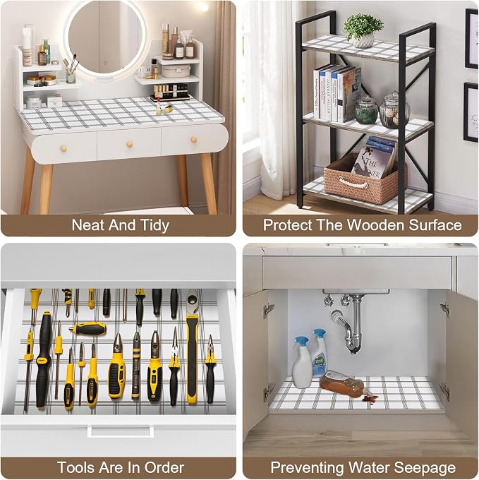 OcePor Non-Adhesive Drawer and Shelf Liner 17.5IN x 20FT，Non Slip Cabinet and - Image 7