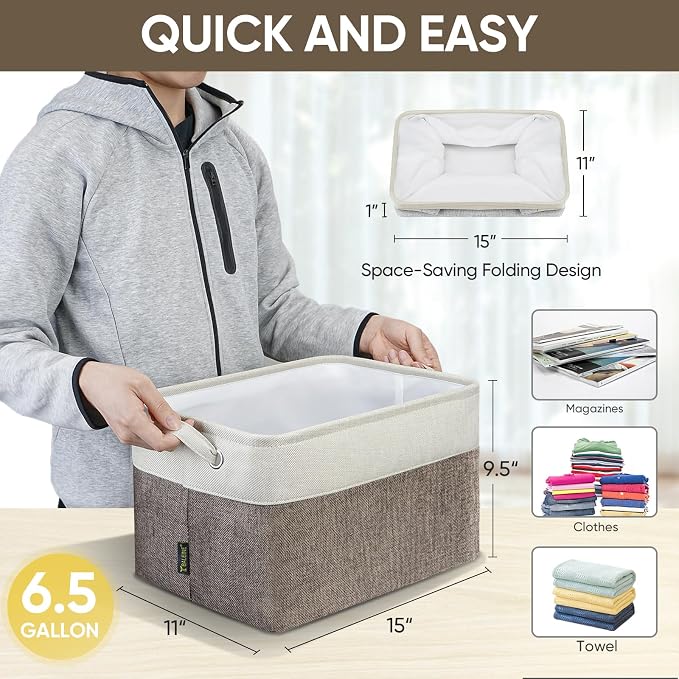 BALEINE 3 Pack Fabric Storage Bins - Image 4