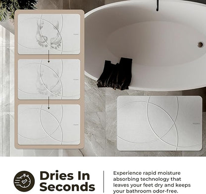 TOSORO - Stone Bath Mat Diatomaceous Earth Shower Mat Non-Slip Super Absorbent - Image 3