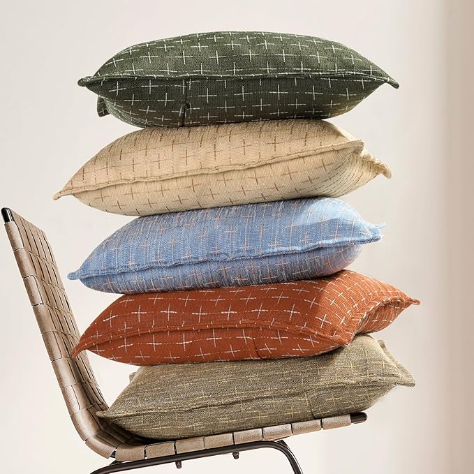 ZWJD Pillow Covers 16x16 Set of 2 Soft Polyester Textured Pillow Covers - Image 5