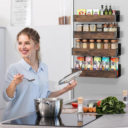 Vetacsion 4 Pack Moveable Fridge Magnetic Spice Racks - Image 4