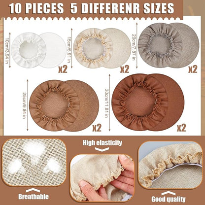 Patelai 10 Pcs Bowl Covers Reusable in 5 Size Stretch Cloth Fabric Elastic Food - Image 6