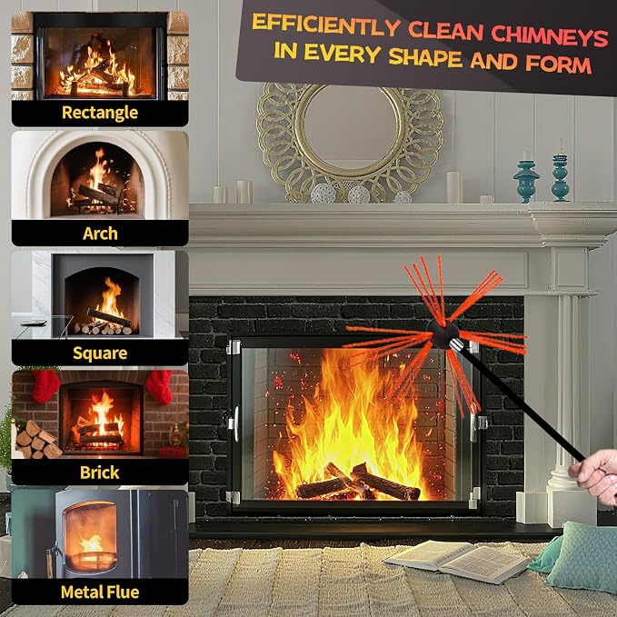 26 Feet Chimney Sweep Kit, Chimney Cleaning Kit - Image 6
