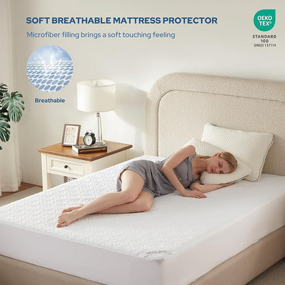 BEDLORE Waterproof Mattress Protector, King Size Noiseless Mattress Pad - Image 3