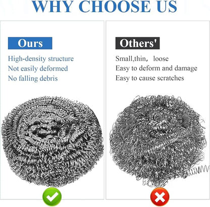 40 Pcs Stainless Steel Scrubber Bulk, Heavy Duty Steel Wool Scrubber 40 Gram - Image 5