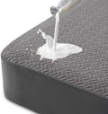Hanherry 100% Waterproof Queen Size Mattress Protector, Grey, Rayon Made from Bamboo Terry Surface, 3D Air Fabric, 16 inch Deep Pocket, Cooling, Noiseless, Smooth, Breathable, Fits 21 inches