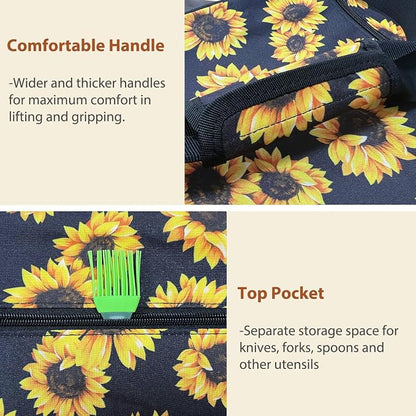 Double Casserole Carrier Bag，Expandable Thermal Food Carrier Insulated Travel - Image 4