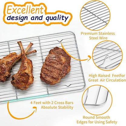 Baking Sheet Pan Set of 12, CEKEE Stainless Steel Cookie Sheets - Image 6
