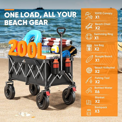 Beach Wagon with 9x3 Big Rubber Wheels - Image 4