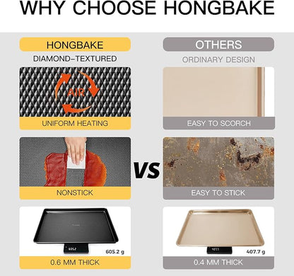 HONGBAKE Jelly Roll Pan 15x10, Cookie Sheets - Image 2