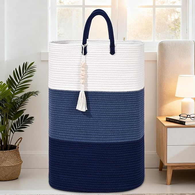 Woven Laundry Basket for Clothes, 100 L Large Rectangle Laundry Hampers - Image 7