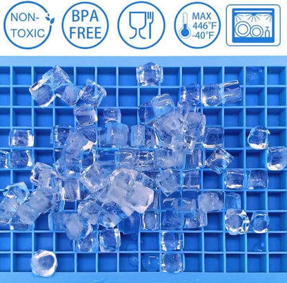 Mini Ice Cube Trays Set of 2-160 Small Ice Cubes Silicone Mold - Image 4