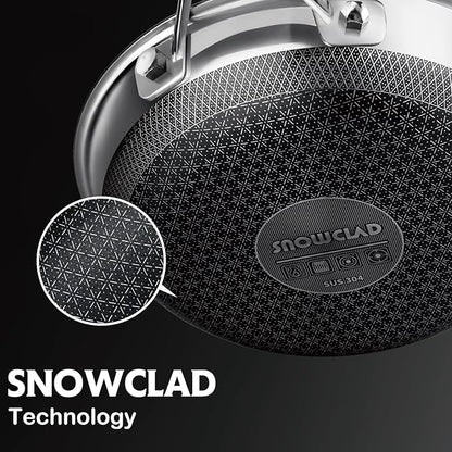 SNOWCLAD Frying Pan, 10 Inch Hybrid Non Stick Stainless Steel Skillets - Image 7