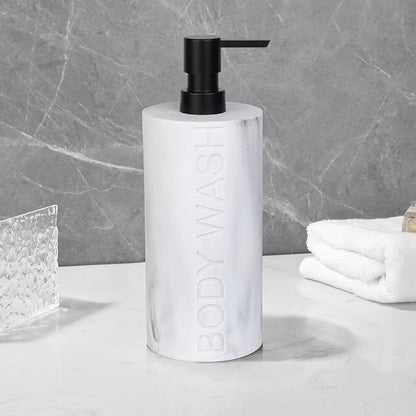 White Body Wash Dispenser Luxurious Refillable Pump Bottle - Image 8