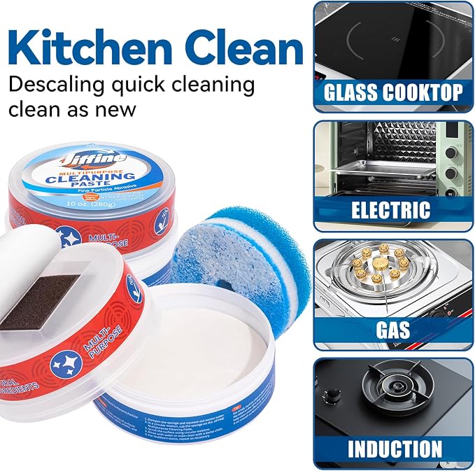 Cooktop Cleaner Paste, Easily Remove Burned-On Food, Grease and Watermarks - Image 4