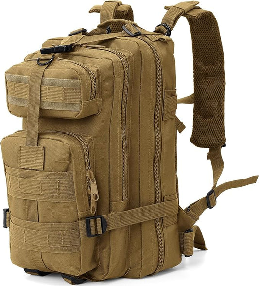 Small Military Tactical Backpack, 30L Tactical Assault Bag for Men, Army Assault Rucksack GYM Hiking Backpack Bug Out Bag Khaki