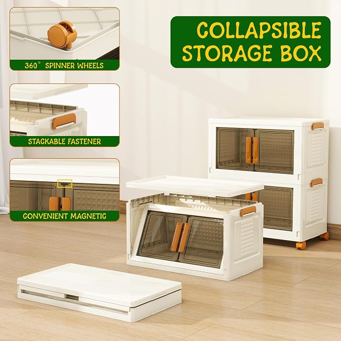 2 Tier Stackable Plastic Storage Bins - Image 2