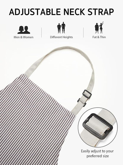 Syntus Apron for Men Women, Adjustable Cooking Kitchen Chef Aprons - Image 4