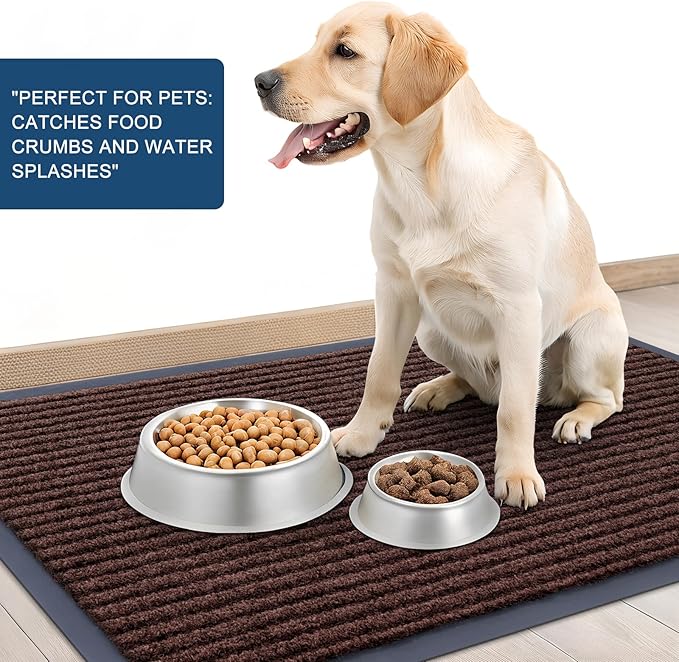 OLANLY Front Door Mat Indoor Outdoor Entrance, Waterproof Heavy Duty Doormat, Fade Resistant, Low Profile, Easy Clean Patio Porch Welcome Floor Mats for Entry, 71x47, Brown